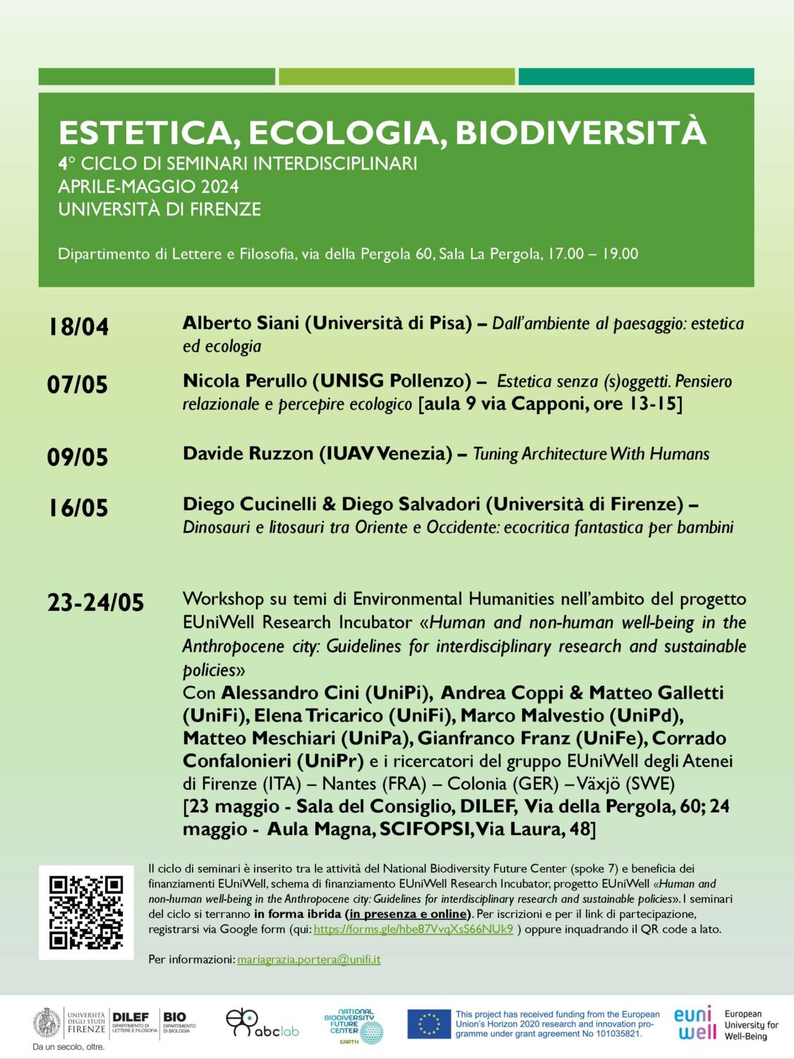 Locandina IV ciclo Seminari Estetica Ecologia Biodiversita PAYOFF