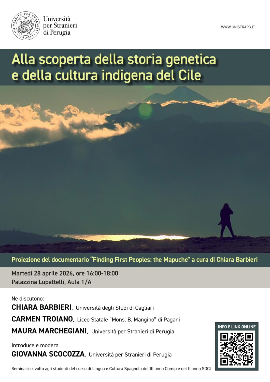 Proiezione del documentario “Finding First Peoples: the Mapuche” a cura di Chiara Barbieri